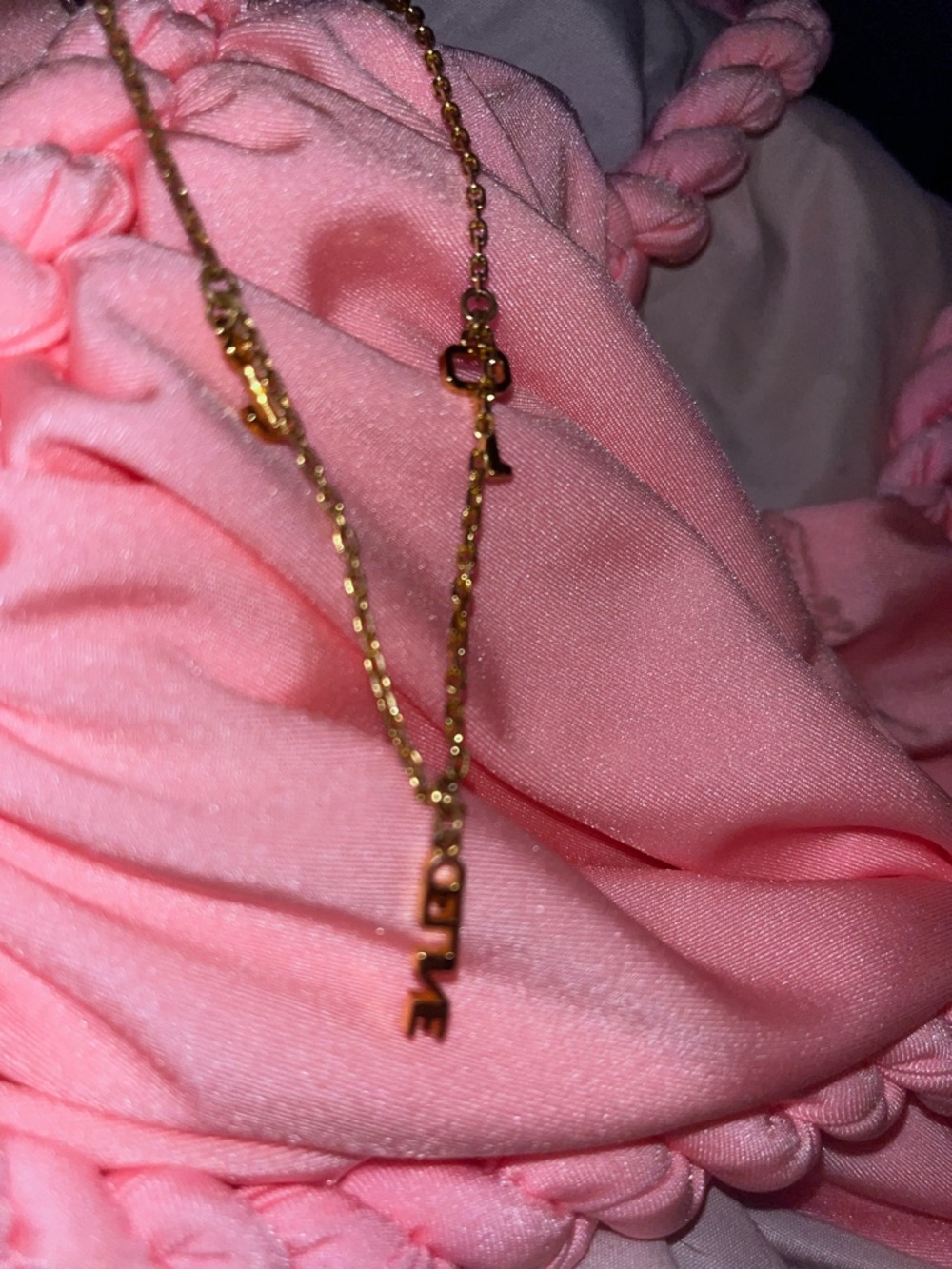 AUTHENTIC CELINE Gold lock & key, name bar, world ball, & anchor charm necklace